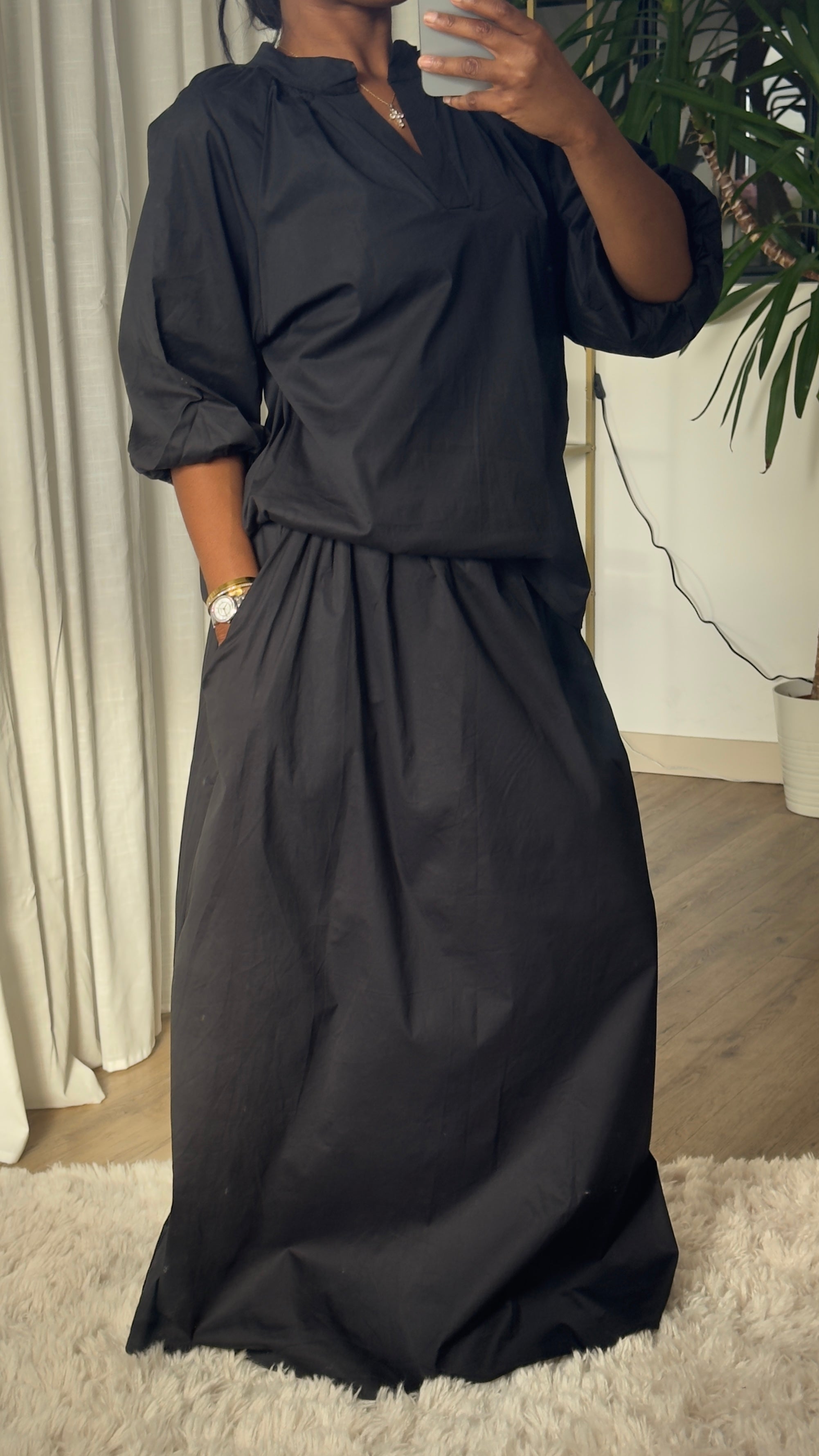 ENSEMBLE JUPE CASSIS - NOIR