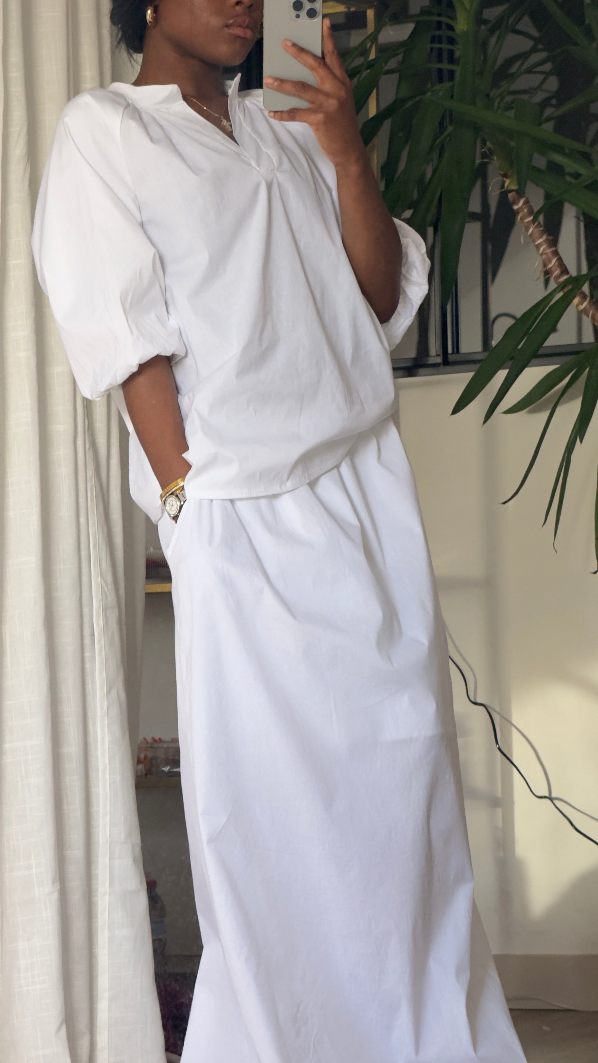 ENSEMBLE JUPE CASSIS - BLANC