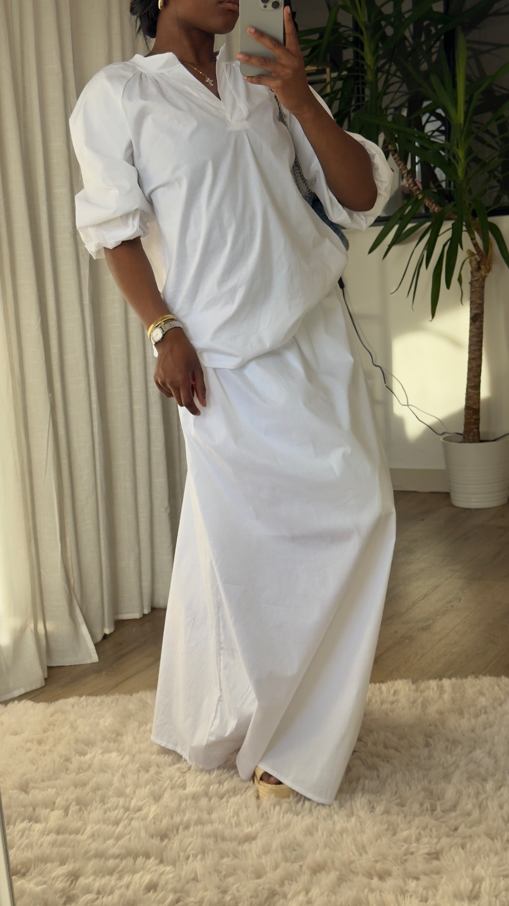 ENSEMBLE JUPE CASSIS - BLANC
