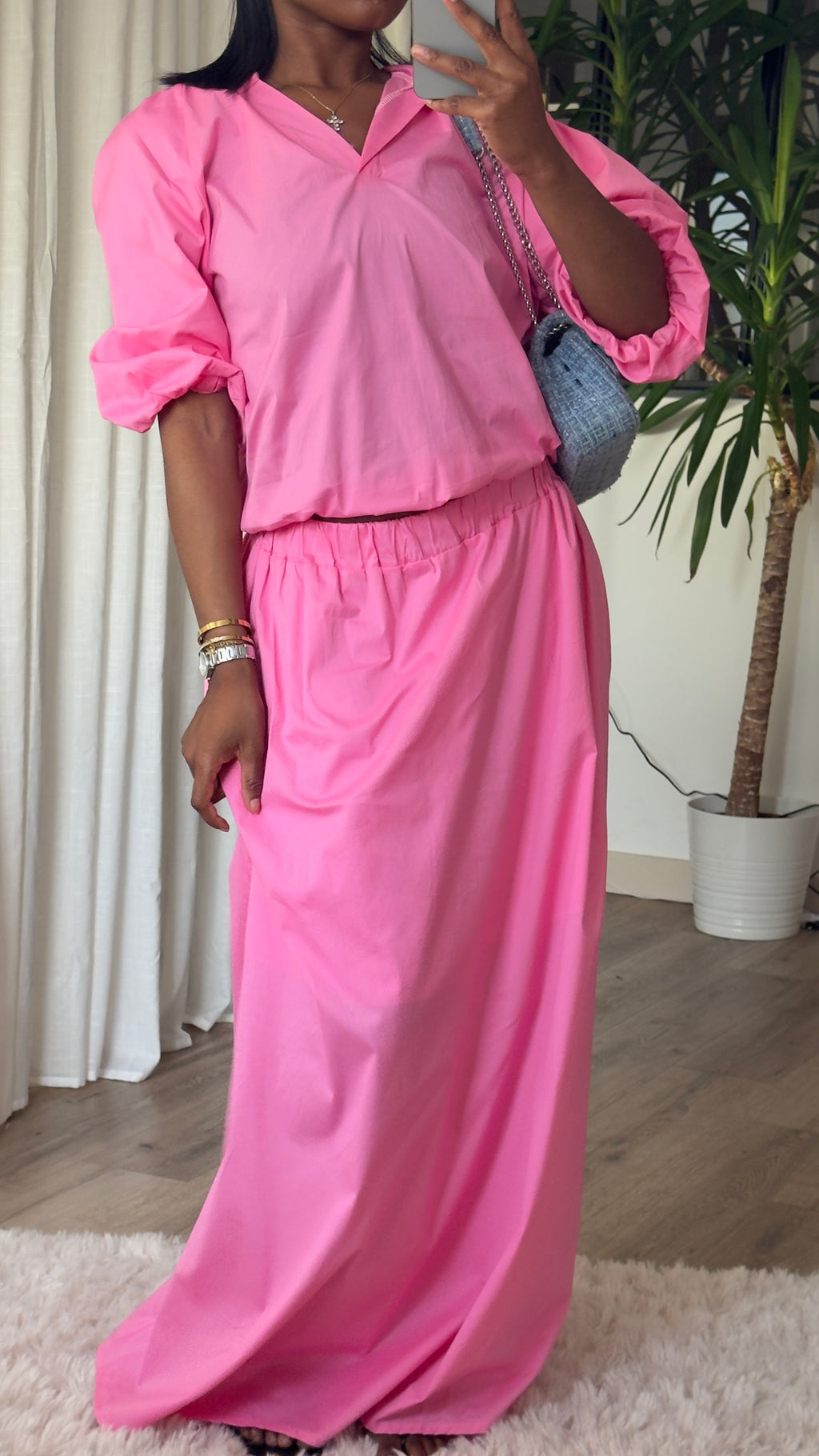 ENSEMBLE JUPE CASSIS - FUSHIA