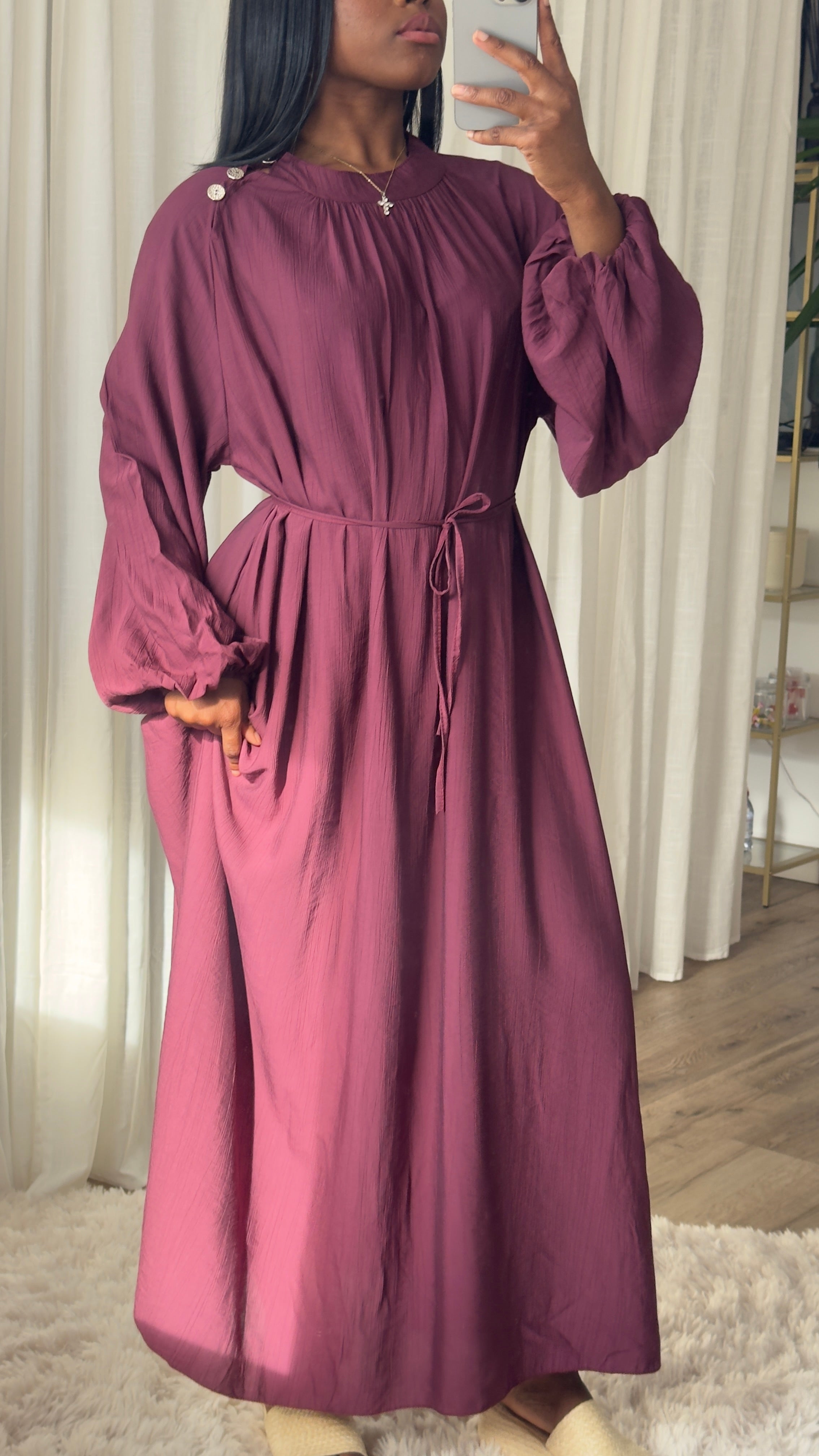 ROBE LONGUE ABIGAEL - BORDEAUX